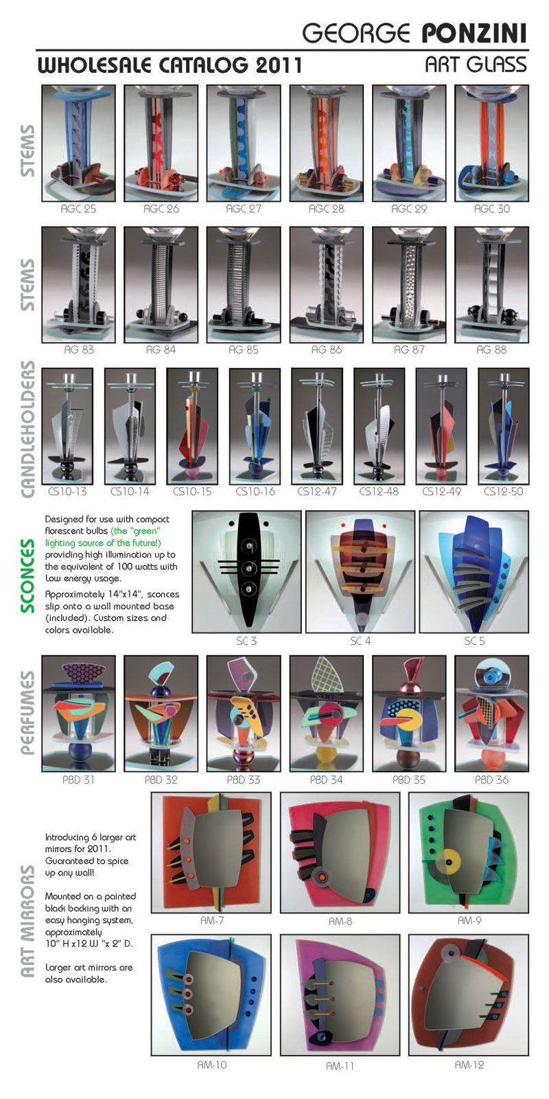 Ponzini Art Glass Catalog 2011 pg 1