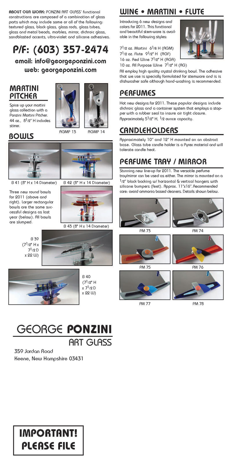 Ponzini Art Glass Catalog 2011 pg 2