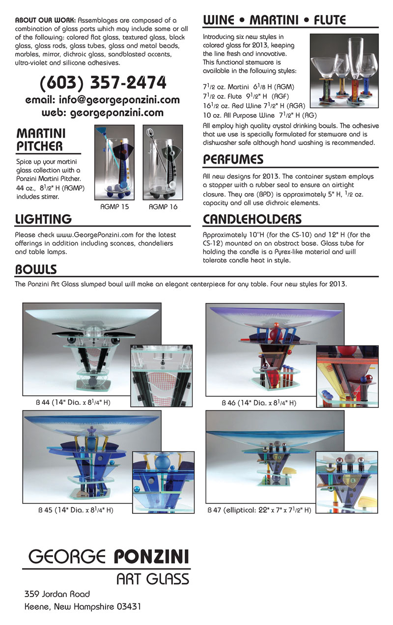 Ponzini Art Glass Catalog 2013 pg 2