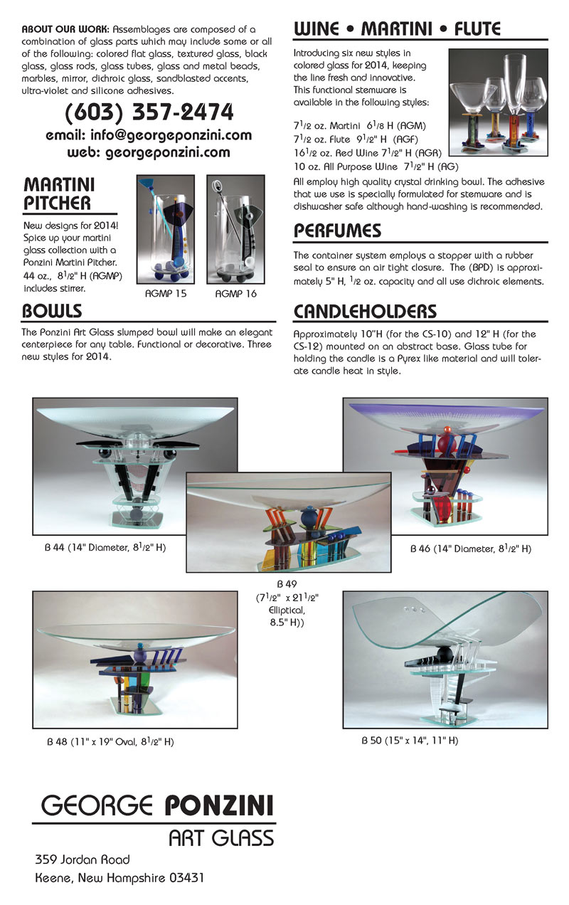 Ponzini Art Glass Catalog 2014 pg 2
