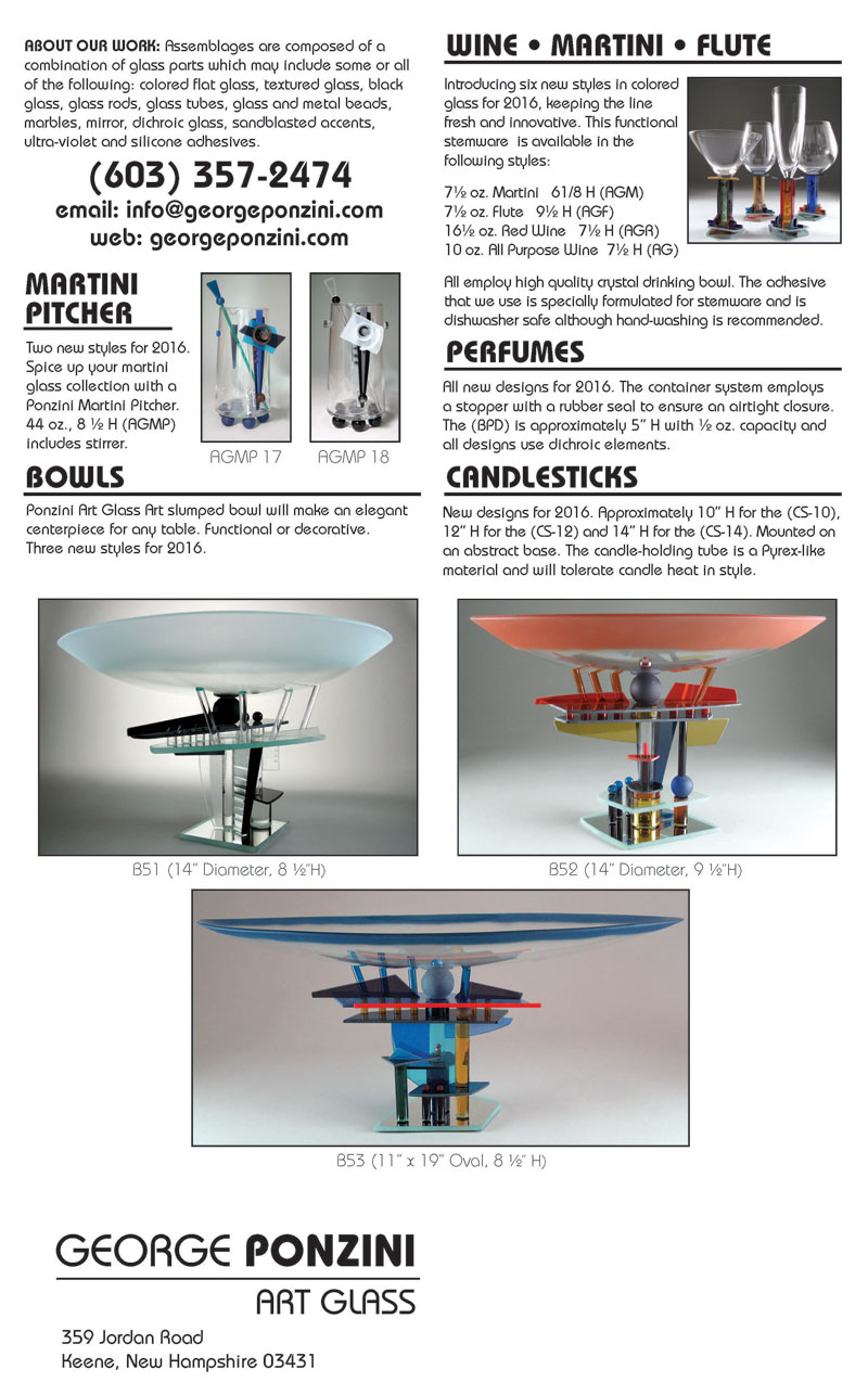 Ponzini Art Glass Catalog 2016 pg 2